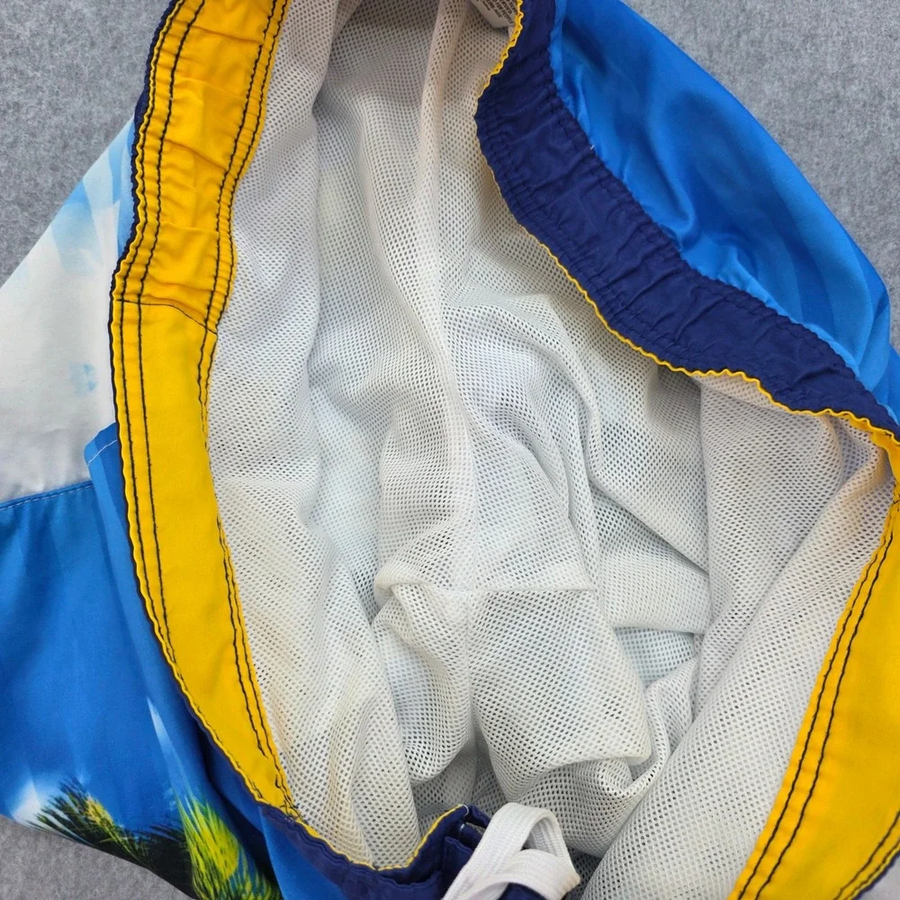 Corona Extra Tropical Palm Tree Beach Swim Trunks Men's Size‎ Large Board Shorts